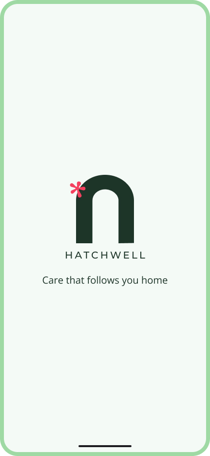 HatchWell companion app start screen